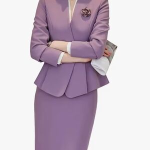 Elegant Purple Women's Suit Jacket